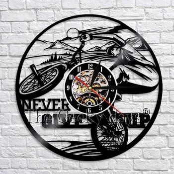 Bicycle CYCLIST Silhouette Wall Art Decor Clock Never Give Up Vinyl Wall Clock Modern Design Sport Handmade Craft Gift
Bicycle CYCLIST Silhouette Wall Art Decor Clock Never Give Up Vinyl Wall Clock Modern Design Sport Handmade Craft Gift