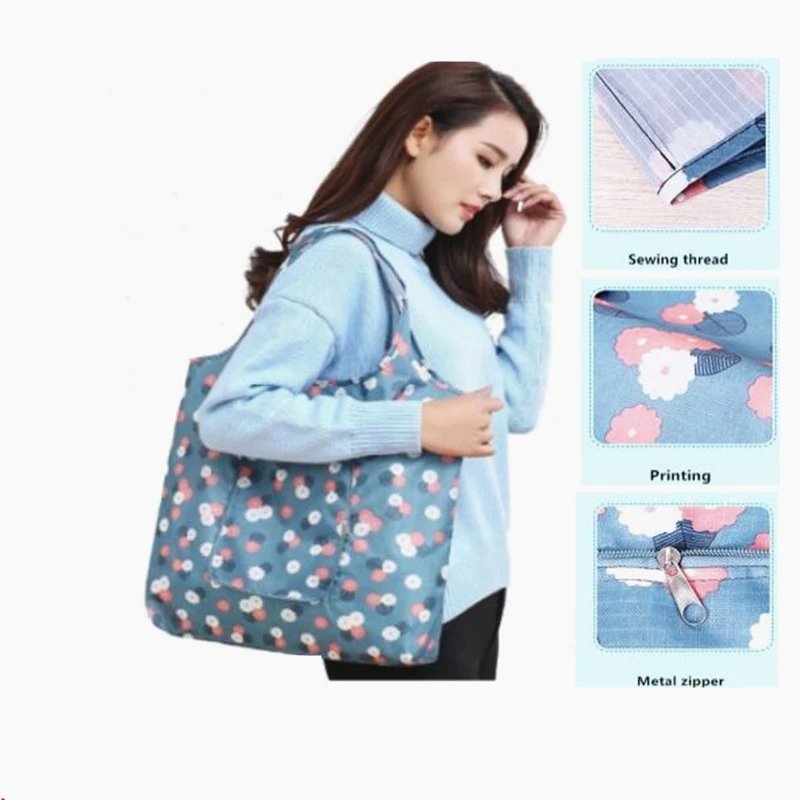 1pc Nylon Folding Portable Shopping Handbags Holiday Laundry Bags Floral Printing Reusable Large Women Shoulder Shopping Bags
1pc Nylon Folding Portable Shopping Handbags Holiday Laundry Bags Floral Printing Reusable Large Women Shoulder Shopping Bags