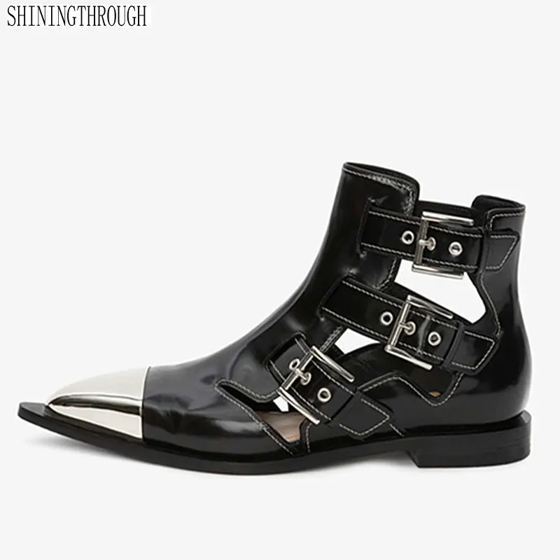 Punk Genuine Leather Boots Women buckle low Square Heels Autumn spring autumn Ankle Boots Sexy Shoes Woman Motorcycle Boots
Punk Genuine Leather Boots Women buckle low Square Heels Autumn spring autumn Ankle Boots Sexy Shoes Woman Motorcycle Boots