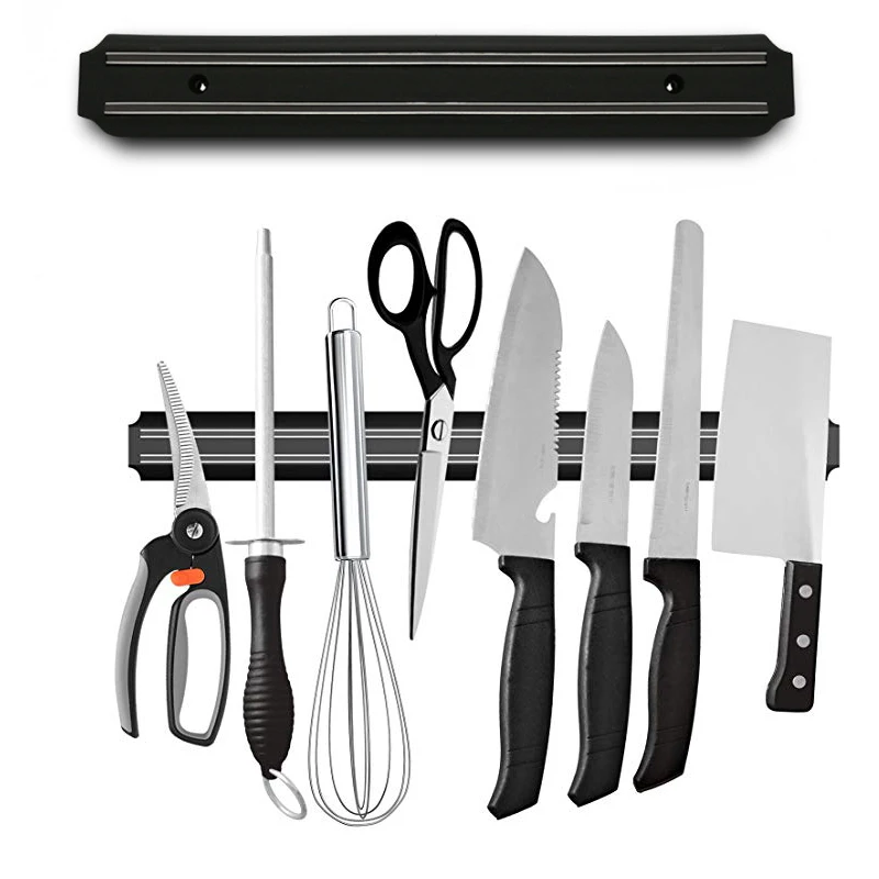 33/38/50cm Magnetic Knife Holder Wall Mount Black ABS metal Knife Carrier For Plastic Block Magnet Scissors Holder Storage Tools
33/38/50cm Magnetic Knife Holder Wall Mount Black ABS metal Knife Carrier For Plastic Block Magnet Scissors Holder Storage Tools