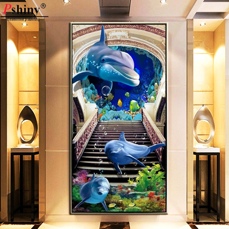 Pshiny Diy diamond painting sea dolphin Full square drill 5d diamond embroidery animals cross stitch children room decor F108
Pshiny Diy diamond painting sea dolphin Full square drill 5d diamond embroidery animals cross stitch children room decor F108