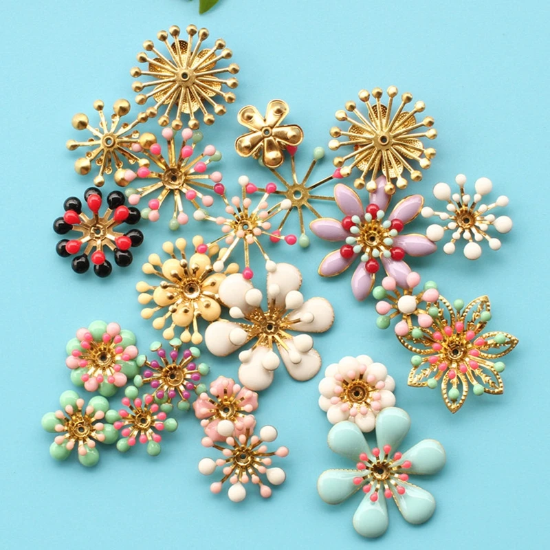 

10pcs Shiny chrysanthemum Wedding Embellishment Metal buttons Crafts bag shoes button DIY Sewing Accessory Decorative buttons