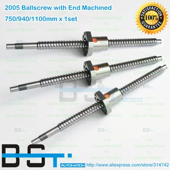 Rolled Ballscrew 2005 -L 750mm / 940mm / 1100mms with end machined + 3pcs SFU2005 nuts 
Rolled Ballscrew 2005 -L 750mm / 940mm / 1100mms with end machined + 3pcs SFU2005 nuts