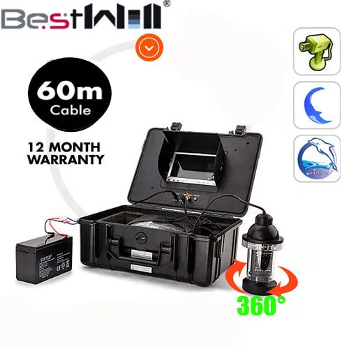 7'' Underwater Fish Finder 60M Cable underwater video camera Light Controllable Night Vision Visual Camera For Fishing
7'' Underwater Fish Finder 60M Cable underwater video camera Light Controllable Night Vision Visual Camera For Fishing
