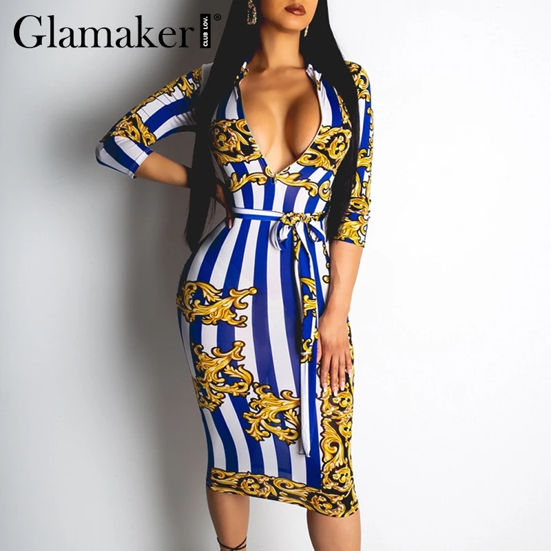Glamaker Sexy striped print lace up belt bodycon dress Women summer half sleeve elegant dress Female high waist party club dress
Glamaker Sexy striped print lace up belt bodycon dress Women summer half sleeve elegant dress Female high waist party club dress
