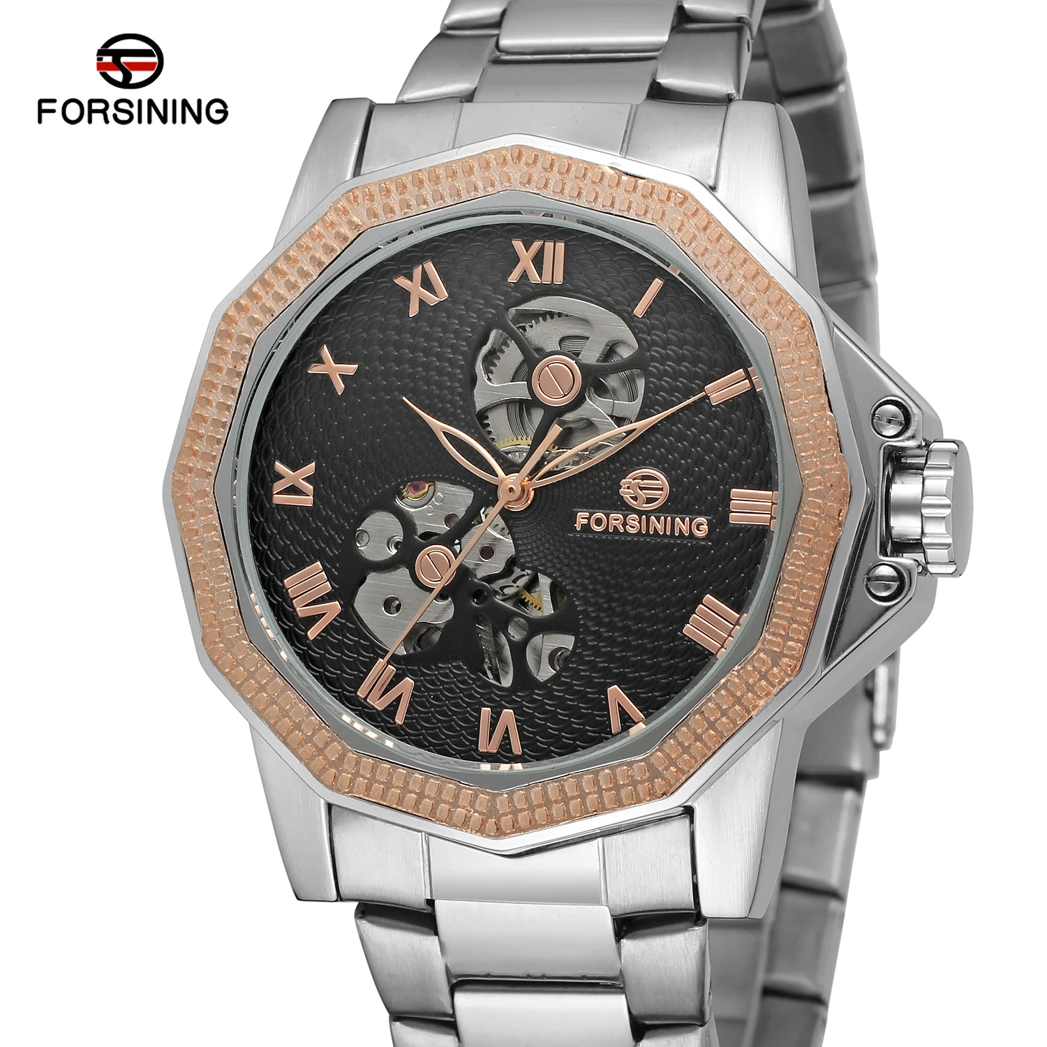 Forsining Top Brand Luxury Men Automatic Mechanical Wrist Watch Stainless Steel Skeleton Clock For Man Clocks Relogio Masculino
Forsining Top Brand Luxury Men Automatic Mechanical Wrist Watch Stainless Steel Skeleton Clock For Man Clocks Relogio Masculino