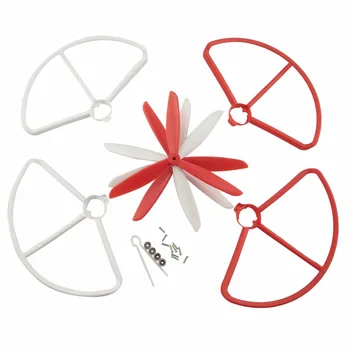 

4PCS accessories protective cover propeller For MJX B2C B2W Bugs 2 D80 F18 F200SE four-axis aircraft UAV-Red and White
