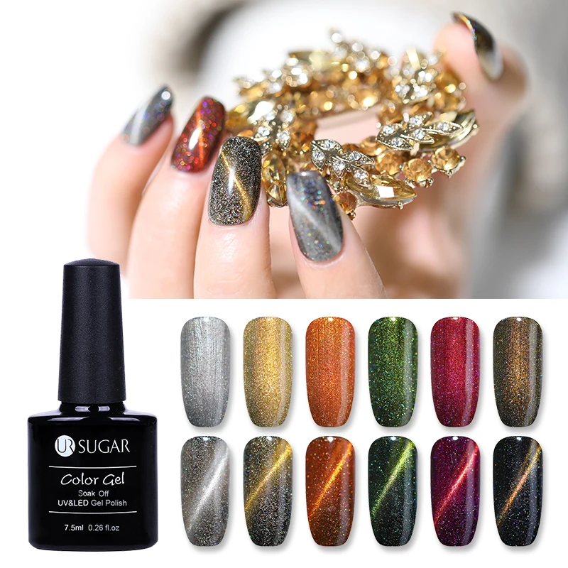 UR SUGAR 7.5ml Soak Off UV Holographic Glitter Magnetic Gel 3D Cat Eye Laser Varnish Gel Polish Manicure Nail Art Lacquer DIY
UR SUGAR 7.5ml Soak Off UV Holographic Glitter Magnetic Gel 3D Cat Eye Laser Varnish Gel Polish Manicure Nail Art Lacquer DIY
