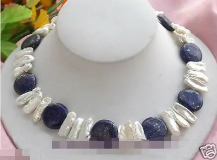 Free Shipping>>new hot Charming 12mm Lapis lazuli coin bead white Freshwater pearl necklace 17 inch
Free Shipping>>new hot Charming 12mm Lapis lazuli coin bead white Freshwater pearl necklace 17 inch