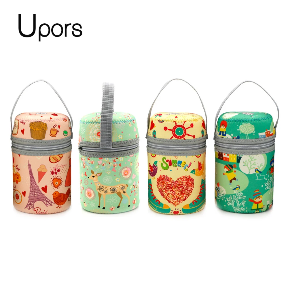 

UPORS Portable Fashion Lunch Box Bag thermal Neoprene Picnic Food thermal LunchBox Bag for Women Kids School 500ML