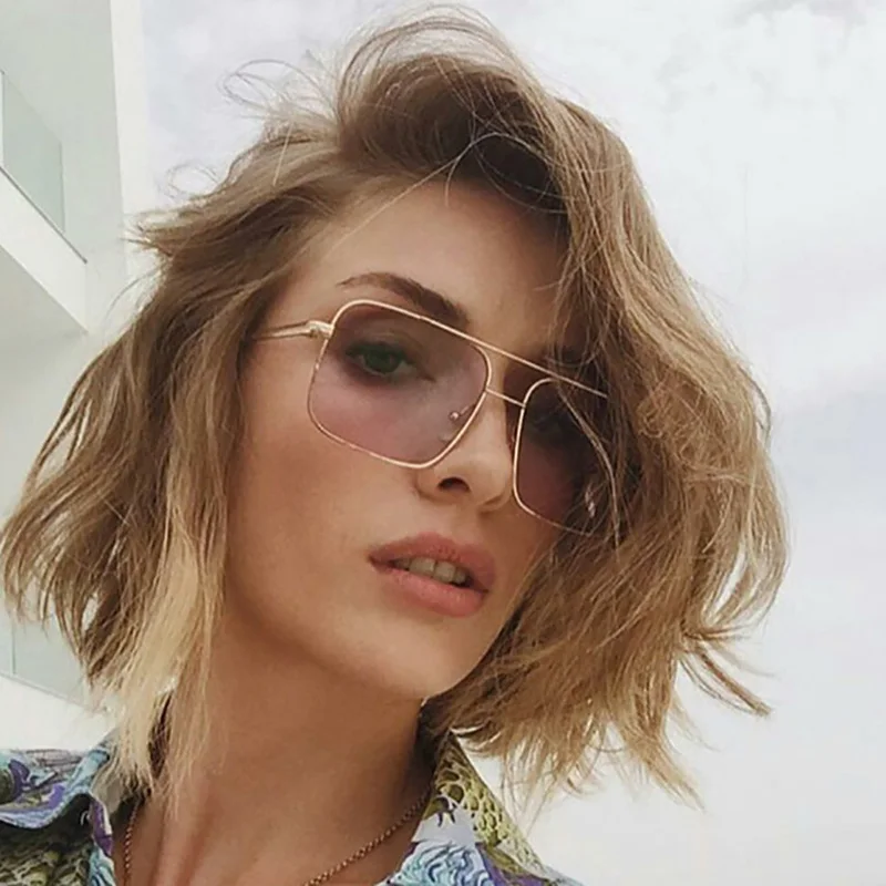 XIWANG Square Sunglasses Women Brand Design Metal Frame Gradient Lenes Oversized Ladies Sun Glasses Frame Eyewear Shades UV400
XIWANG Square Sunglasses Women Brand Design Metal Frame Gradient Lenes Oversized Ladies Sun Glasses Frame Eyewear Shades UV400