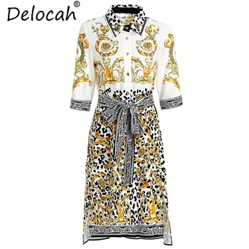 Delocah 2019 Runway Fashion Summer Dresses Women's Half Sleeve Leopard Print Bow Tie Collect Waist Vintage Party Midi Dresses
Delocah 2019 Runway Fashion Summer Dresses Women's Half Sleeve Leopard Print Bow Tie Collect Waist Vintage Party Midi Dresses