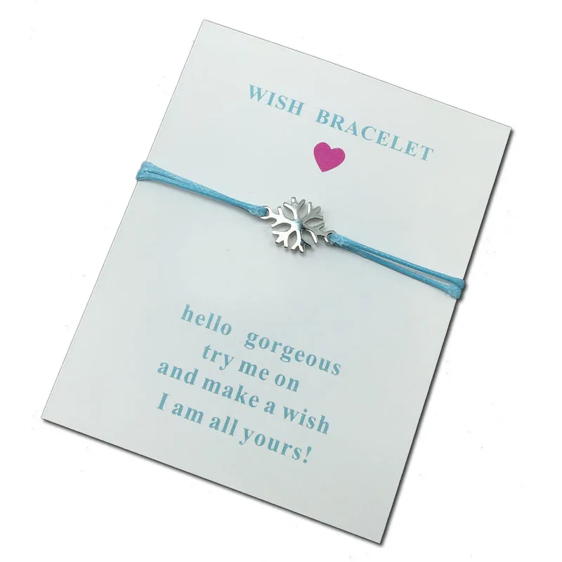 Stainless Steel Snow Charm String Wish Bracelet Adjustable Cord Pendant Good Luck Bracelet For Women Girls
Stainless Steel Snow Charm String Wish Bracelet Adjustable Cord Pendant Good Luck Bracelet For Women Girls