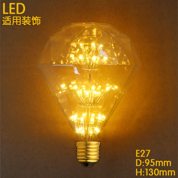 Stars G95 Diamant 2W LED E27 220V Retro Edison Bulb Lamp Lampada Vintage Retro Lamp Incandescent Bulb
Stars G95 Diamant 2W LED E27 220V Retro Edison Bulb Lamp Lampada Vintage Retro Lamp Incandescent Bulb