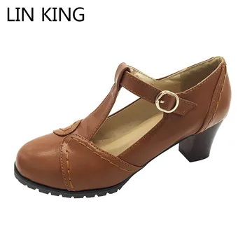 LIN KING Fashion Buckle Women Pumps Casual T-Strap Round Toe Low Top High Heel Shoes Breathable Office Career Shoes Big Size 44
LIN KING Fashion Buckle Women Pumps Casual T-Strap Round Toe Low Top High Heel Shoes Breathable Office Career Shoes Big Size 44