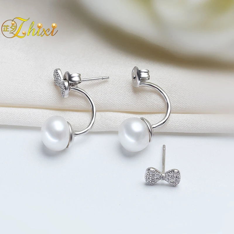 ZHIXI Elegant Sweet Pearl Stud Earrings 925 Silver Fine Jewelry Bow-knot Teenage Style For Girl Gift Party Daily S50
ZHIXI Elegant Sweet Pearl Stud Earrings 925 Silver Fine Jewelry Bow-knot Teenage Style For Girl Gift Party Daily S50