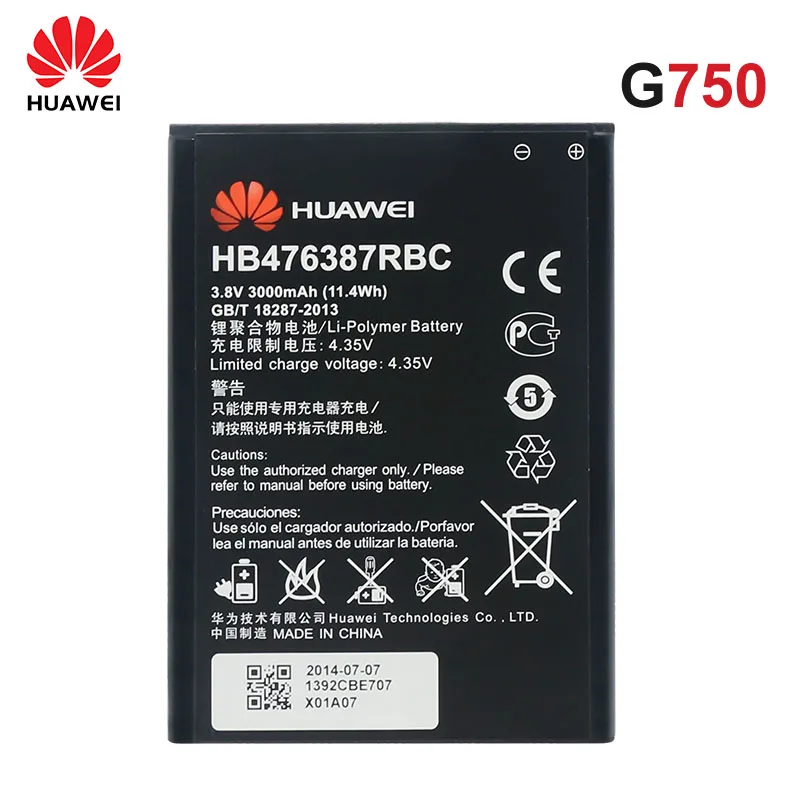 Original Huawei Battery HB476387RBC for Huawei G750 B199 Honor 3X High Quality Replacement Battery 3000mAh
Original Huawei Battery HB476387RBC for Huawei G750 B199 Honor 3X High Quality Replacement Battery 3000mAh