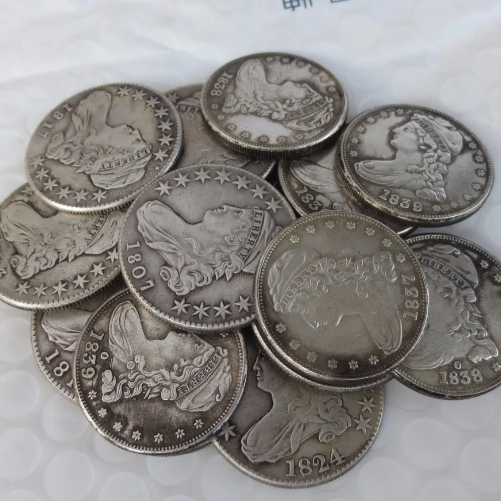 (1807-1839)mix dates CAPPED BUST HALF DOLLAR Copy Coin(17pieces) 
(1807-1839)mix dates CAPPED BUST HALF DOLLAR Copy Coin(17pieces)