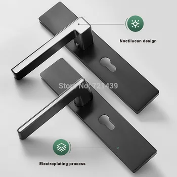 Metal Gray Zinc Alloy Door Locks Continental Bedroom Minimalist Interior Door Handle Lock Cylinder Security Locks Package
Metal Gray Zinc Alloy Door Locks Continental Bedroom Minimalist Interior Door Handle Lock Cylinder Security Locks Package