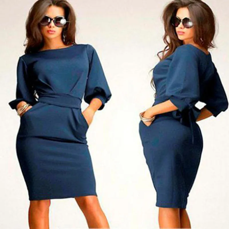 New 3 Colors Summer Dress Womens Working Half Sleeve O-Neck Sheath Casual Office Stlyes Slim Dress Dresses
New 3 Colors Summer Dress Womens Working Half Sleeve O-Neck Sheath Casual Office Stlyes Slim Dress Dresses