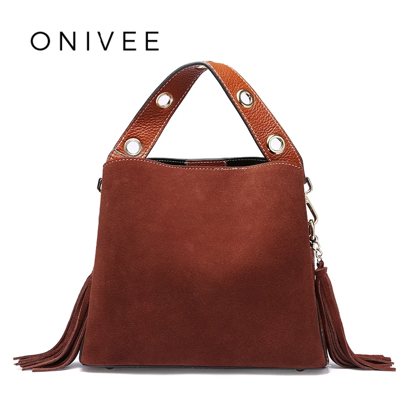 ONIVEE 2018 из натуральной коровьей кожи Курьерские сумки женские кисточка Petit Sac