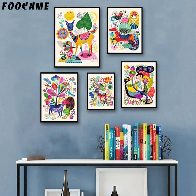 FOOCAME Cartoon Deer Horse Cattle Sheep Abstract Posters and Prints Art Canvas Painting Home Decor Wall Pictures For Living Room
FOOCAME Cartoon Deer Horse Cattle Sheep Abstract Posters and Prints Art Canvas Painting Home Decor Wall Pictures For Living Room