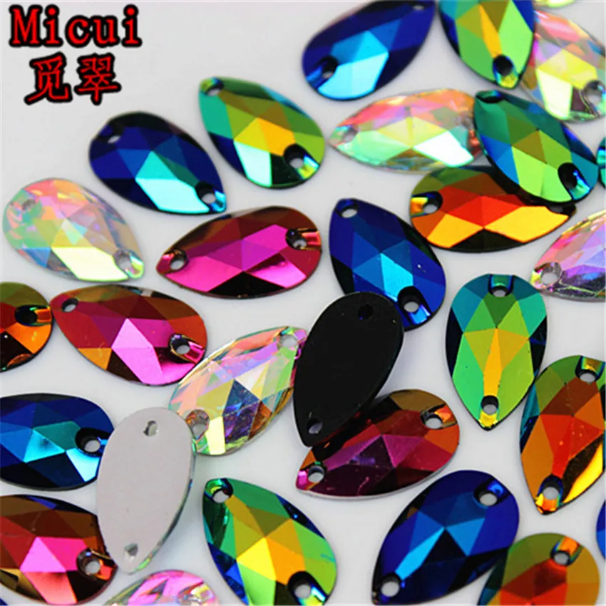 Micui 50pcs 10*18mm AB Color Drop Sew on Resin Rhinestones crystal Stones Flatback Sewing for Garment Bags DIY Decoration MC765
Micui 50pcs 10*18mm AB Color Drop Sew on Resin Rhinestones crystal Stones Flatback Sewing for Garment Bags DIY Decoration MC765
