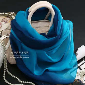 Genuine Silk Women Scarf Fashion Classic Blue Gradient Scarves 2016 Summer Autumn Winter Good Quality Necklace Shawl
Genuine Silk Women Scarf Fashion Classic Blue Gradient Scarves 2016 Summer Autumn Winter Good Quality Necklace Shawl