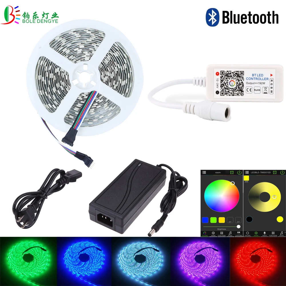 DC24V RGB LED Strip SMD5050 Waterproof 5M Lighting Rope Tape +LED Bluetooth Controller Phone Control 24V 3A LED Power Supply
DC24V RGB LED Strip SMD5050 Waterproof 5M Lighting Rope Tape +LED Bluetooth Controller Phone Control 24V 3A LED Power Supply