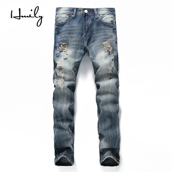 HMILY Vintage Designer Men Jeans Blue Color Slim Fit Buttons Denim Pants Trendy Jeans Men Fashion Classical Street Jeans Homme
HMILY Vintage Designer Men Jeans Blue Color Slim Fit Buttons Denim Pants Trendy Jeans Men Fashion Classical Street Jeans Homme