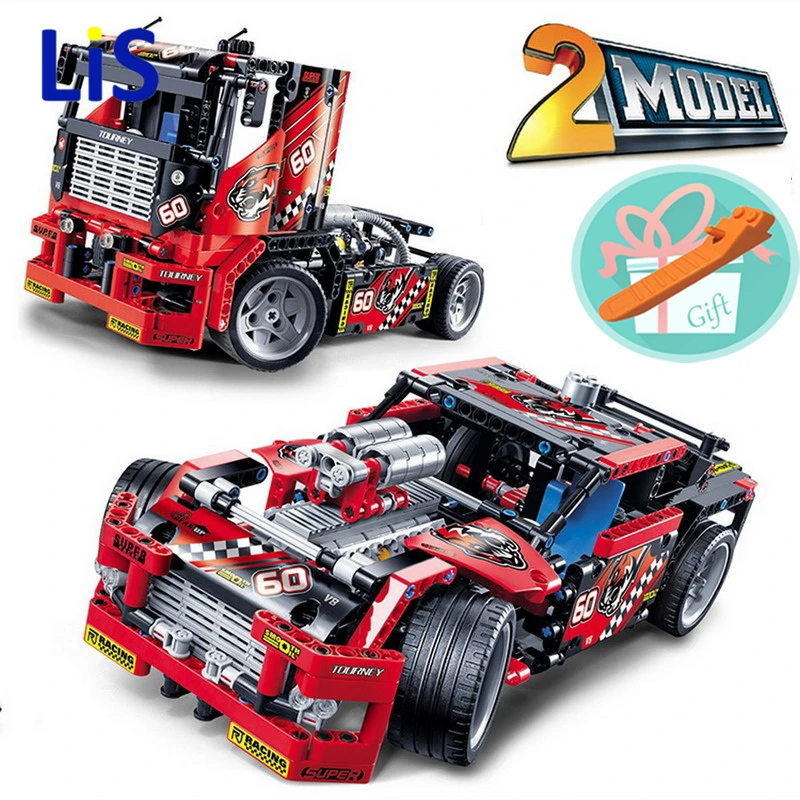 Lis Wholesale Price!!! Race Truck Racing Car 608pcs 2 In 1 Transformable Model Building Block Sets Smart Toys kids Gift
Lis Wholesale Price!!! Race Truck Racing Car 608pcs 2 In 1 Transformable Model Building Block Sets Smart Toys kids Gift