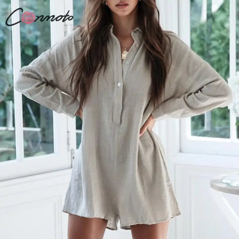 Conmoto Fashion Casual Loose Short Jumpsuit Women 2019 Summer Streetwear Long Sleeves Thin Shirt Rompers Female Chic Jumpsuit
Conmoto Fashion Casual Loose Short Jumpsuit Women 2019 Summer Streetwear Long Sleeves Thin Shirt Rompers Female Chic Jumpsuit