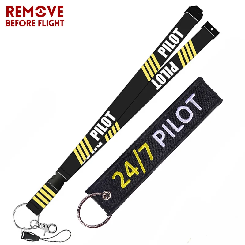 Remove Before Flight Fashion Jewelry Mixed Key Chain Safety Tag Embroidery Pilot Lanyard for Key Ring Chain Aviation Gifts (13)