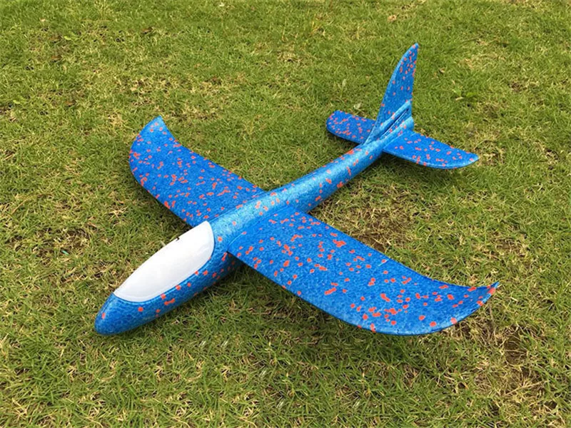 Foam Plane Glider Aircraft Airplane model LED Night Hand Throw Flying Glider EPP BigSize 48cm Toy For Children 25