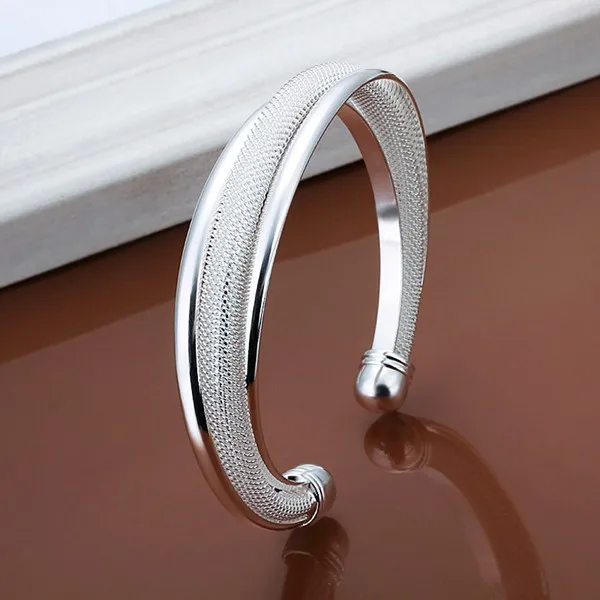 925 STERLING SILVER JEWELRY BRACELETS BANGLES SETS, 925 FASHION JEWELRY LOVE WIDE SILVER BANGLE BRACELETS FOR WOMEN 925 JEWELRYB019._01