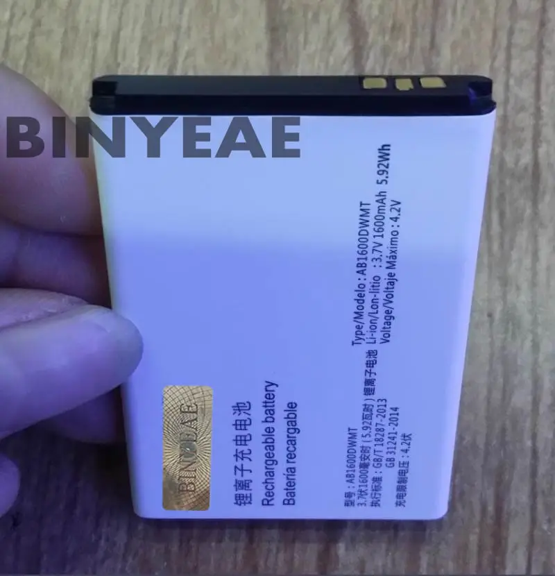 BINYEAE IN Stock New AB1600DWML AB1600DWMT 1600mAh Battery For Philips S309 Smart Mobile phone Battery
BINYEAE IN Stock New AB1600DWML AB1600DWMT 1600mAh Battery For Philips S309 Smart Mobile phone Battery