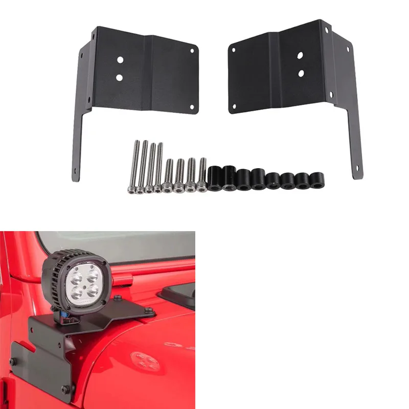 Car Bracket for Jeep Wrangler JL 2018+ A-Pillar Light Bracket LED Light Mounts Holder for Jeep Wrangler Car-styling Accessories (6)