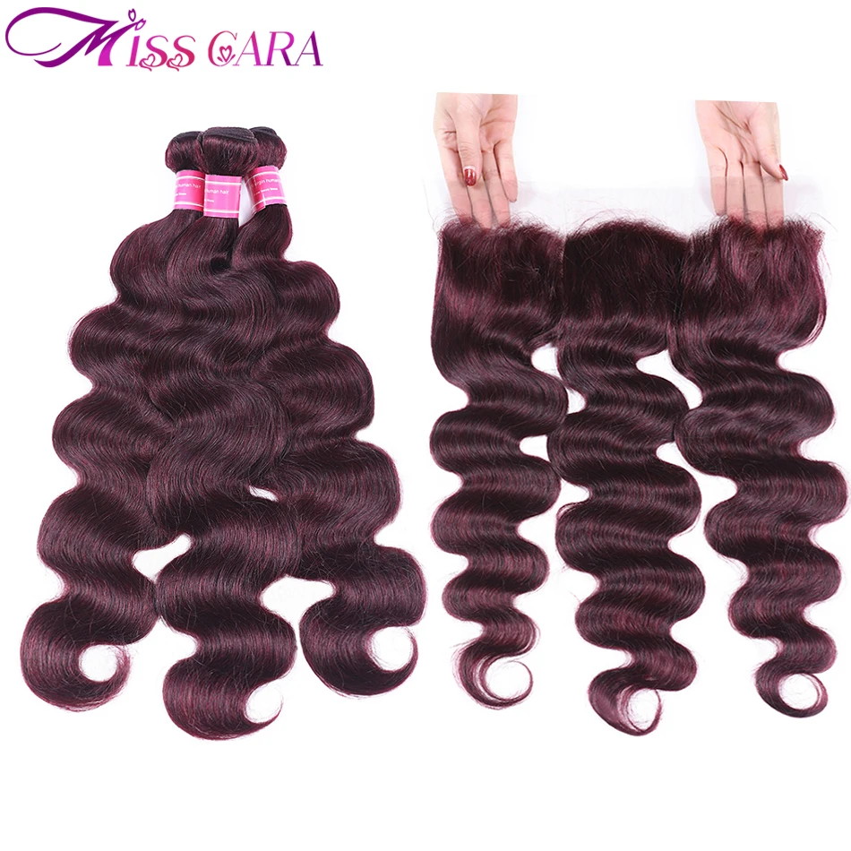 Miss Cara 27# & 99j Bundles With Frontal Closure Brazilian Body Wave 3 Bundles With Frontal 100% Remy Human Hair With Frontal
Miss Cara 27# & 99j Bundles With Frontal Closure Brazilian Body Wave 3 Bundles With Frontal 100% Remy Human Hair With Frontal