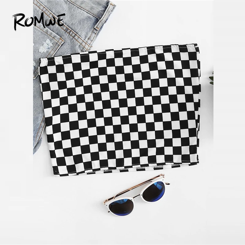 ROMWE Gingham Crop Tube Top 2019 Stylish Women Strapless Black And White Crop Tube Tops Sexy Stylish Slim Fit Bandeau
ROMWE Gingham Crop Tube Top 2019 Stylish Women Strapless Black And White Crop Tube Tops Sexy Stylish Slim Fit Bandeau
