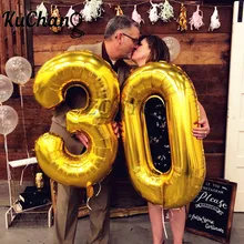 Rose-Gold-Number Decor-Supplies Helium-Balloons Foil Congratulate Birthday-Party 50 60-Years-Old
