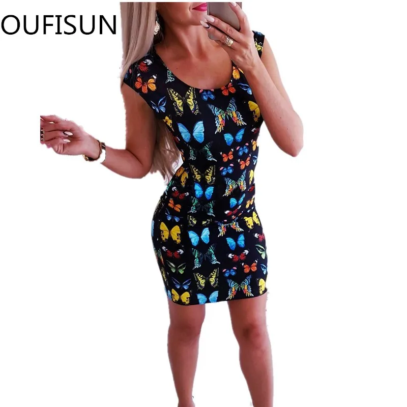 Oufisun Summer New Sexy Black Butterfly Printed Sleeveless Bodycon Dress Casual O-neck Mini Dress Empire Waist Womens Dresses
Oufisun Summer New Sexy Black Butterfly Printed Sleeveless Bodycon Dress Casual O-neck Mini Dress Empire Waist Womens Dresses