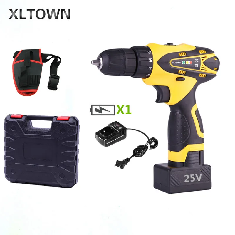 XLTOWN New 25v Electric Drill Multi-function Rechargeable Lithium Battery Electric Screwdriver power tools Hand Electric drill
XLTOWN New 25v Electric Drill Multi-function Rechargeable Lithium Battery Electric Screwdriver power tools Hand Electric drill