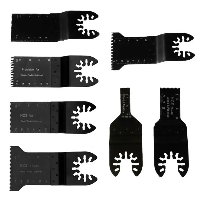7pcs/set Quick Release Oscillating Multi Tool Saw Blade for Renovator Power Tools For Wood Cutter Mix Accessory Black 2018 New
7pcs/set Quick Release Oscillating Multi Tool Saw Blade for Renovator Power Tools For Wood Cutter Mix Accessory Black 2018 New