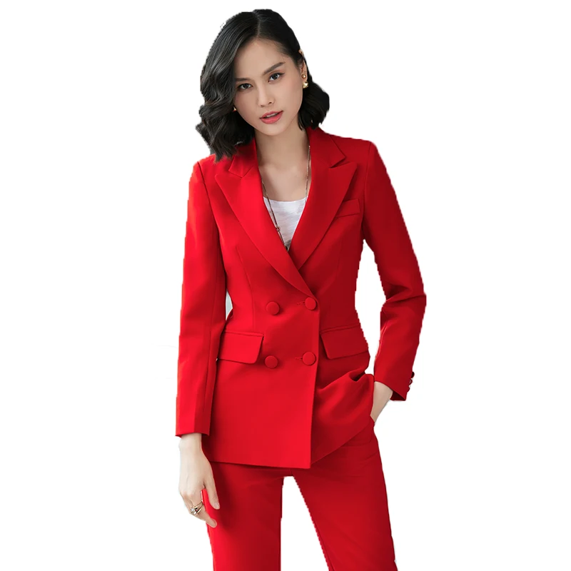 Women's double-breasted long-sleeved solid color suit nine pants suits fashion casual British wind white-collar tooling two-piec
Women's double-breasted long-sleeved solid color suit nine pants suits fashion casual British wind white-collar tooling two-piec