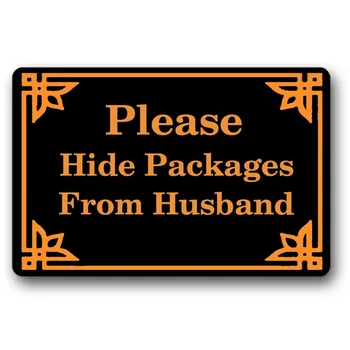 "Please Hide Packages from Husband" Door Mat Indoor Outdoor Entrance Floor Mat Non-Slip Funny Doormat Fabric Top Non-slip Rubber
"Please Hide Packages from Husband" Door Mat Indoor Outdoor Entrance Floor Mat Non-Slip Funny Doormat Fabric Top Non-slip Rubber