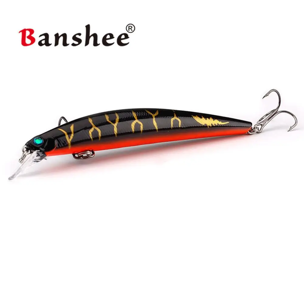 Banshee 115mm 10g Minnow Jerkbait Fishing Lure Jerk Crankbait Fishing Wobblers Floating Artificial Bait For Pikes Diving 0.5-1M 
Banshee 115mm 10g Minnow Jerkbait Fishing Lure Jerk Crankbait Fishing Wobblers Floating Artificial Bait For Pikes Diving 0.5-1M