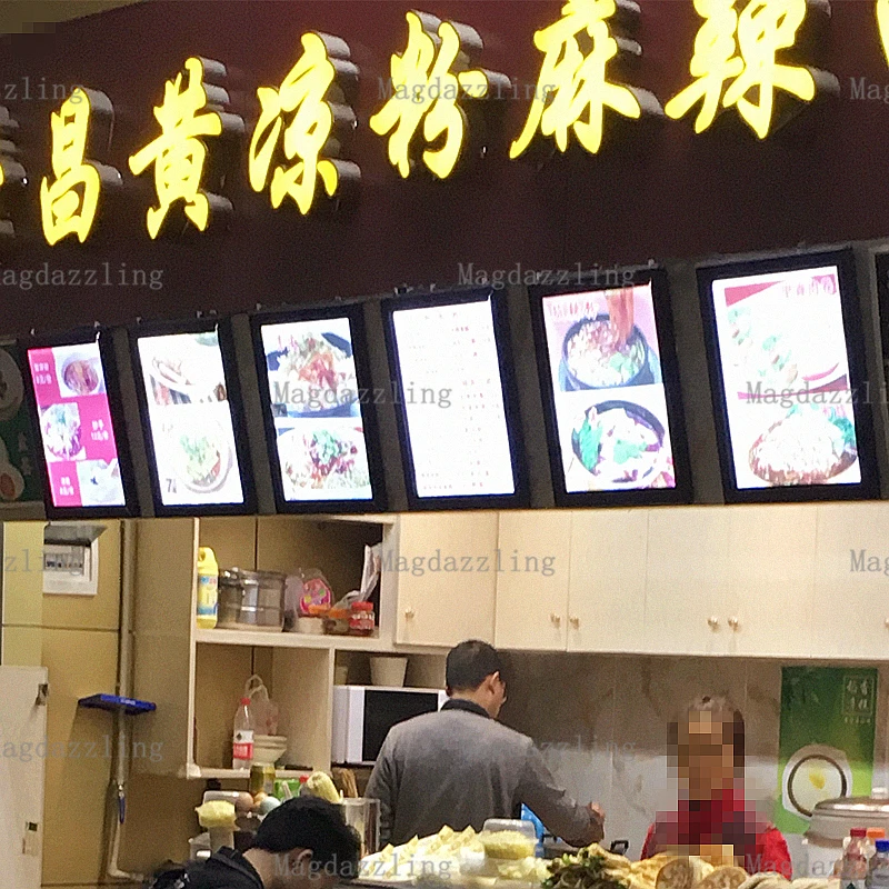 6PCS X A3 Magnetic Open Aluminum Frame Slimline LED Menu Boards For Restaurant / Fast Food Store
6PCS X A3 Magnetic Open Aluminum Frame Slimline LED Menu Boards For Restaurant / Fast Food Store