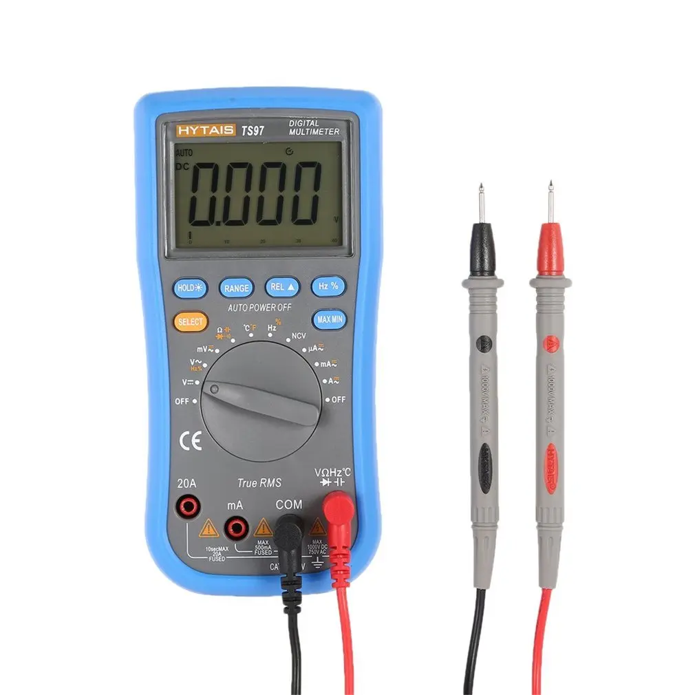 HYTAIS TS97 Digital Multimeter True RMS Auto Range AC/DC Current Voltage Resistance Capacitance Temperature Diode Tester Meter
HYTAIS TS97 Digital Multimeter True RMS Auto Range AC/DC Current Voltage Resistance Capacitance Temperature Diode Tester Meter