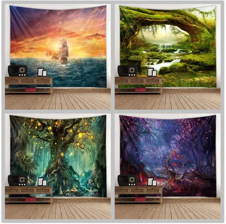 Hanging Wall Tapestry Beautiful Starry Tree Fantasy Landscape Living Room Tapestry Home Decor 150x130cm/150x100cm Polyester
Hanging Wall Tapestry Beautiful Starry Tree Fantasy Landscape Living Room Tapestry Home Decor 150x130cm/150x100cm Polyester
