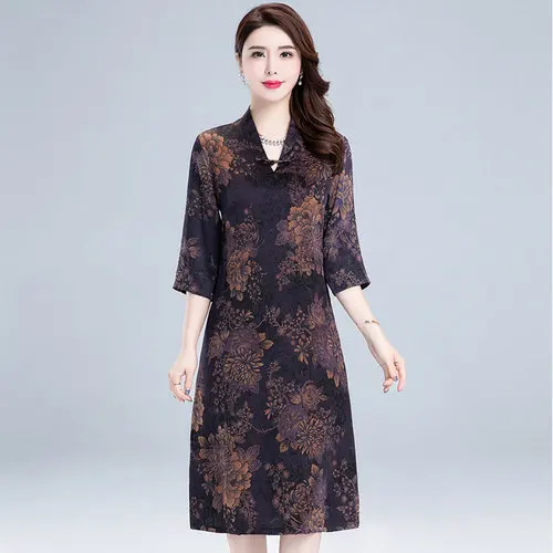 2019 Spring Summer Fashion Five-minutes Sleeve Silk Women Dress New Style Printed High End Elegant Temperament Female Dresses
2019 Spring Summer Fashion Five-minutes Sleeve Silk Women Dress New Style Printed High End Elegant Temperament Female Dresses